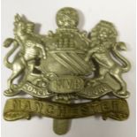 Badge Manchester Reg 1st VB BN white metal with slider