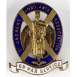 Badge - Nursing related, St. Andrews Ambulance Association, On War Service