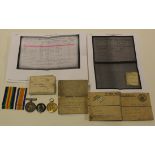 BWM & Victory Medal to 19447 Pte J Dibble R.Suss.Regt, With Silver War Badge No B171562 for