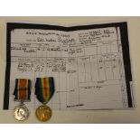 BWM & Victory Medal to C.Z.9653 P W Gardner O.TEL RNVR. With copy service papers, born Falkirk,