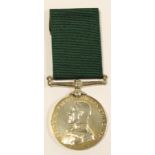 Volunteer Force LS Medal (GV) engraved to Lance Serjt J S Derry E.I.Ry Vol Rifles. GVF