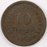 Portugal 10 Centavos 1938 VF