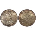 Double Florin 1887 (A1) EF/GEF