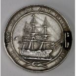 Naval LSGC Medal QV named to Edmund Garrett Color Sergt 22nd Co RMLI 21 Yrs. Disc only, reverse with