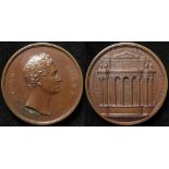 Sir John Soane 1834 bronze medal by W. Wyon, d.57mm, Obv: Bust of John Soane. Rev: Facade of the