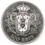 Portugal silver 500 Reis 1909/8 cleaned VF