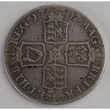 Crown 1707 Sexto, E below bust, Edinburgh Mint, S.3600, Fair.