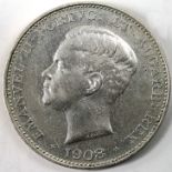 Portugal silver 500 Reis 1908 VF