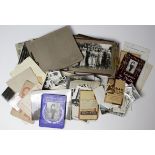 Ephemera - box of various material inc old photos, postcards, albums, etc etc (qty)