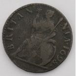 Farthing 1698, date in legend, Peck 679, Fine.