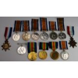 WW1 medals - 1915 Stars to Trace RN, Goult Suffolks. BWM's to Jones RNVR, Kershaw (part erased),