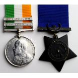 Kings South Africa Medal with bars SA01/SA02 renamed (1845 C Dickson Sergt S.A.L.H.), with a