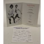 Grimsby Town FC Menu 21st March 1994 'An Evening with George Best & Rodney Marsh' hand signed by