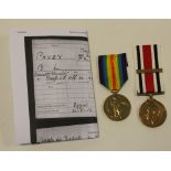 Victory Medal (Lieut B L Pavey) and GV Special Constabulary Medal + 1955 LS bar (Bernard L.