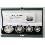 Britannia Silver Four coin set 1997 Proof aFDC. Boxed as issued