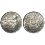 Portugal silver 1 Escudo, Birth of the Republic, 1910 EF