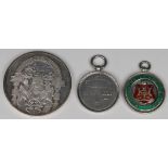 Silver Medals (3) - comprising a modern Book of Kells Medal hallmarked London 1993, a Nottingham