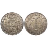 Portugese silver 400 reis of 1815, overstruck, EF