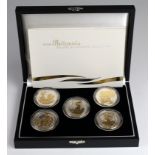 Britannia 2006 Golden Silhouette Collection (5 coins) Britannia £2 Silver Proofs with gold plated