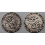 Crowns (2): 1820 LX Fine, and 1820/19 LX VG