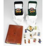 Golly Memorabilia comprising 2 sets of Playing Cards, 8 boxed Goodbye Golly 1928-2001 Badges,
