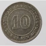 Straits Settlements 10 Cents 1876H GVF