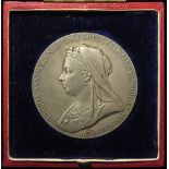Queen Victoria Diamond Jubilee 1897 official Royal Mint large silver issue, EF with original case.