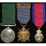 Norfolks - an unusual group inc Volunteer Force LS Medal EDVII (108 Pte C B Rolfe 2nd V.B.Norfolk