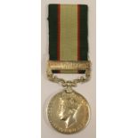 India General Service GVI with North West Frontier 1937-39 clasp (36500 Hav Sher Mohd 19 MTN BTY).
