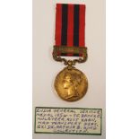 India General Service Medal 1854 (in bronze) with Burma 1885-7 clasp named (263 Muleteer Asot Khan