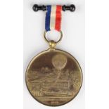 Paris Balloon 1879 bronze medal by C. Trotin with original Hanger