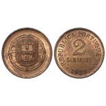 Portugal 2 Centavos 1921 AU with lustre, scarce in this grade.