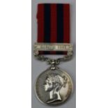 India General Service Medal 1854 with Hazara 1888 clasp, engraved (1633 Pte J Pawsey 1st Bn