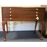 Medal display cabinet with four large draws, good depth (Buyer must collect)