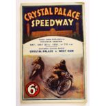 Crystal Palace Speedway Southern League Match v's West Ham on 30/05/31. West Ham won 27-25, 4