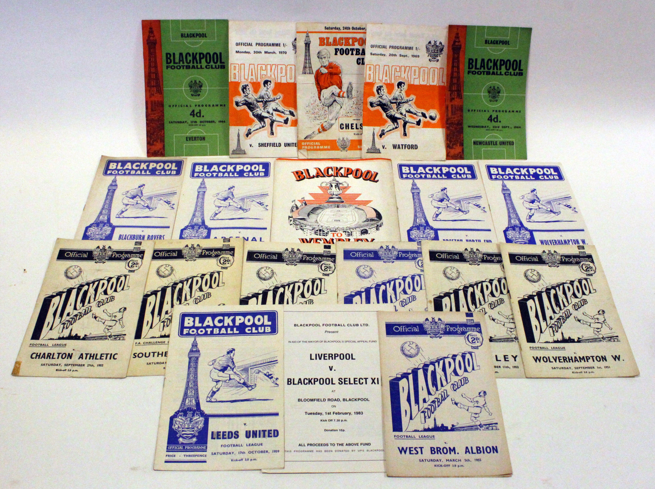 Blackpool home games, c1951-1983, approx 19