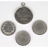 Hyde Road Schools white metal medal and 3 Victorian School Medals one of which is dated 1885