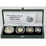 Britannia Silver Four coin set 1997 Proof aFDC (some slight toning). Boxed as issued