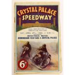 Crystal Palace Speedway early meeting held 27 April 1929. An inter track match between Crystal