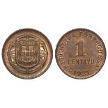 Portugal 1 Centavo 1921 EF with lustre.