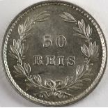 Portugal silver 50 Reis 1879 UNC