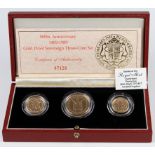 Three Coin set 1989 (Two Pounds, Sovereign & Half) FDC boxed as issued (scarce)