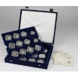 World Silver Proofs (20) Crown size x 18 & One Pound size x 2. All with a "Royal" theme FDC in