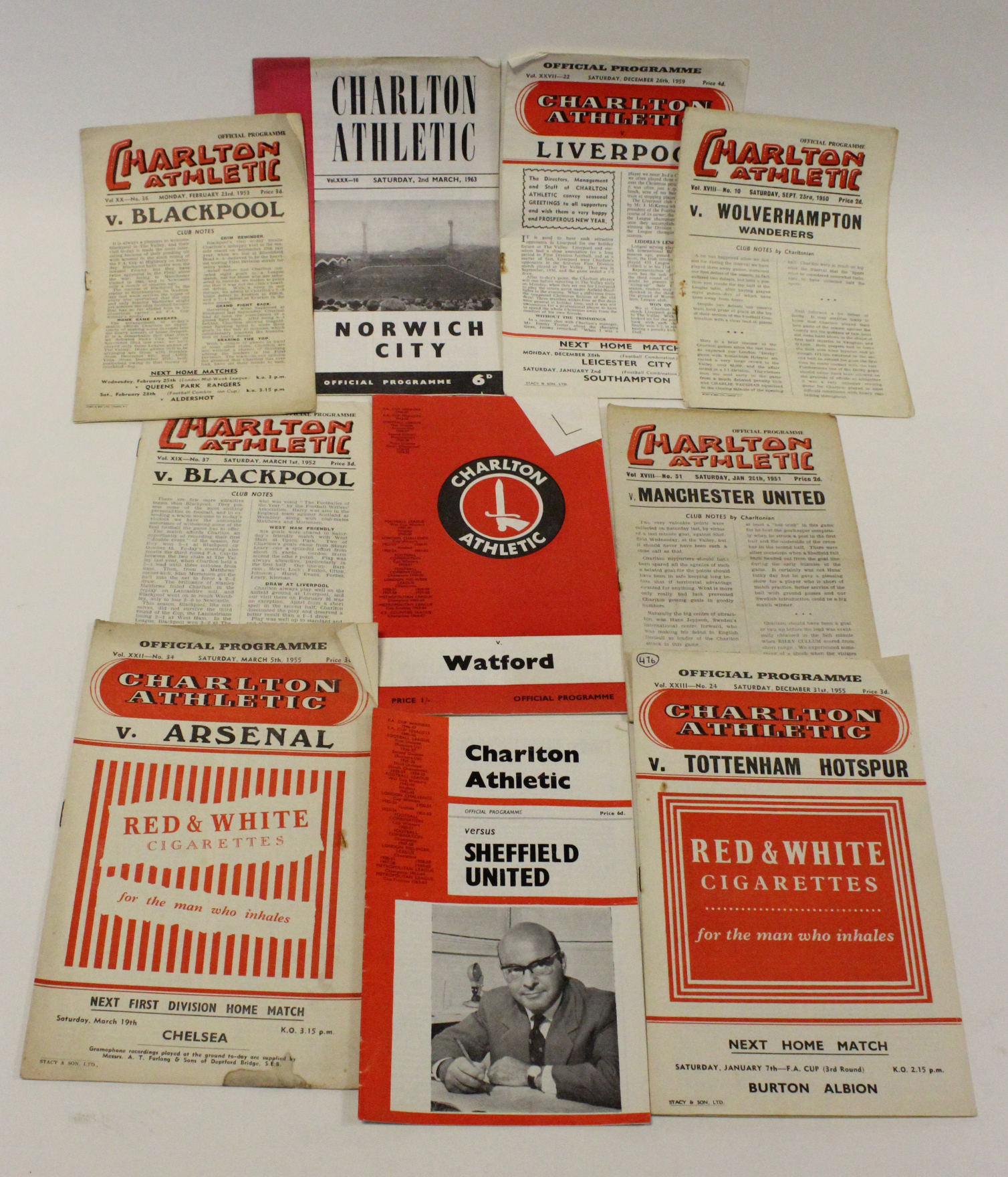 Charlton Athletic home games, c1950-1969, approx 10