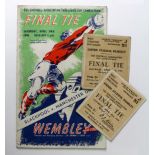 Blackpool v Manchester United FA Cup Final 24th April 1948 programme + TWO Tickets for West Stand (