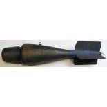 An outstanding WW1 20Ib Coopers Aerial Bomb. Original dark blue paint with stencilled 'EMPTY' (