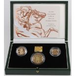 Three Coin set 1999 (Two Pounds, Sovereign & Half) FDC boxed as issued