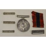 National Fire Brigades Association Long Service Medal in Silver with 3x Five Year bars and 1x Twenty