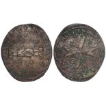 Malta, Valetta, large copper 4 Tari 1567 GF, with some porosity and verdigris, but very rare in this