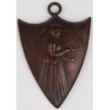 Nursing related - bronze badge/Medal shows Florence Nightingale - Warrington Infirmary F.R. Marsh